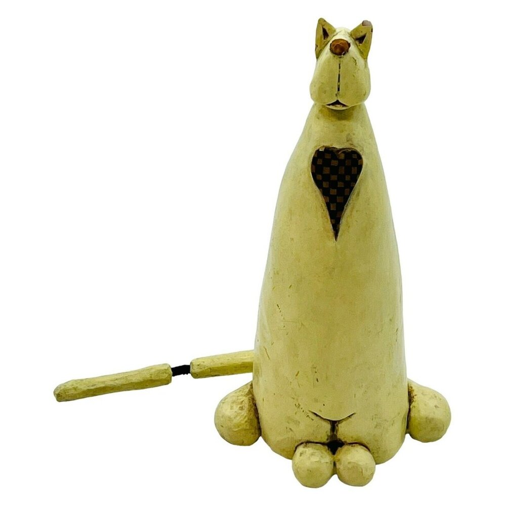 Williraye Studio Folk Art I Love My Cat Figurine 2000 WW2751 6.5 inch White READ